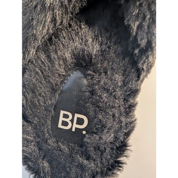 NORDSTROM BP Plush Faux Fur Open Toe Slippers Women's Large (9-10) - Picture 10 of 12